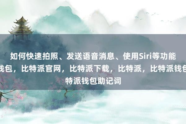 如何快速拍照、发送语音消息、使用Siri等功能比特派钱包，比特派官网，比特派下载，比特派，比特派钱包助记词